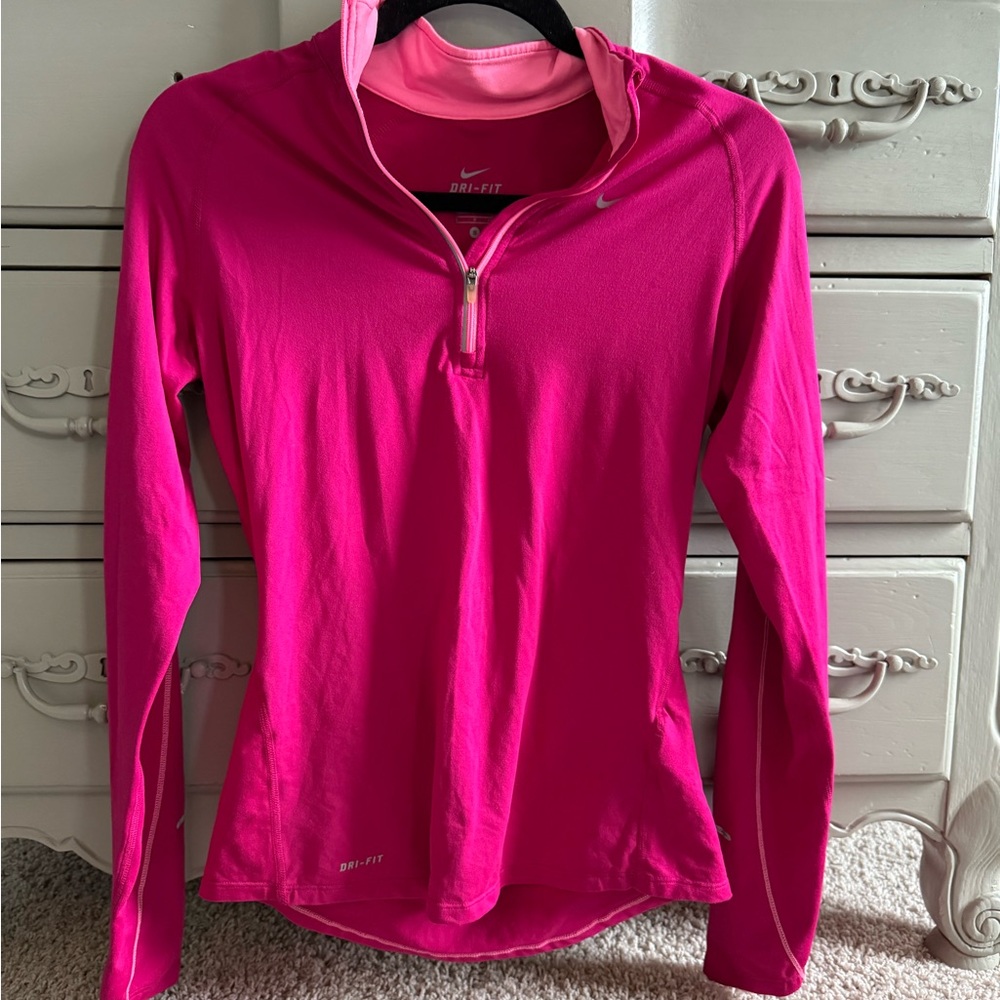 Nike Dry-Fit Women's Pink Long Sleeve Quarter Zip